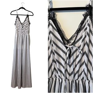 Main Strip Black & White Striped Maxi Dress